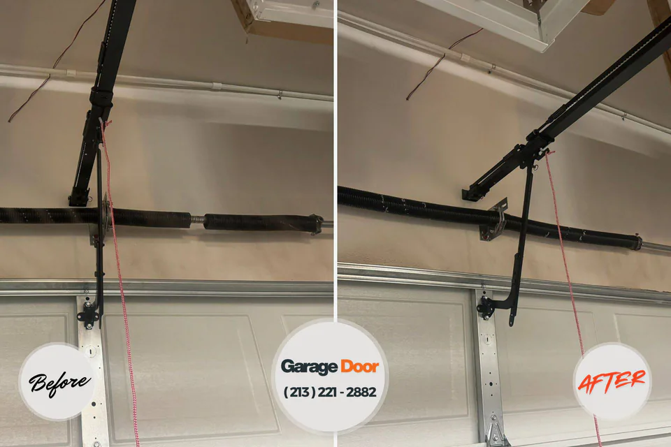 Before and after: garage door repair Prudhoe Bay, AK